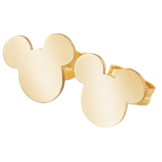 Gold Mickey Mouse Head Earrings