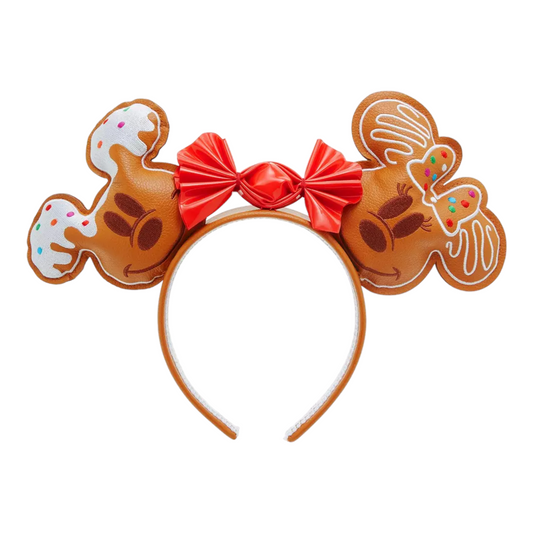 RENTAL Minnie Mouse Mickey & Minnie Gingerbread Ears Headband