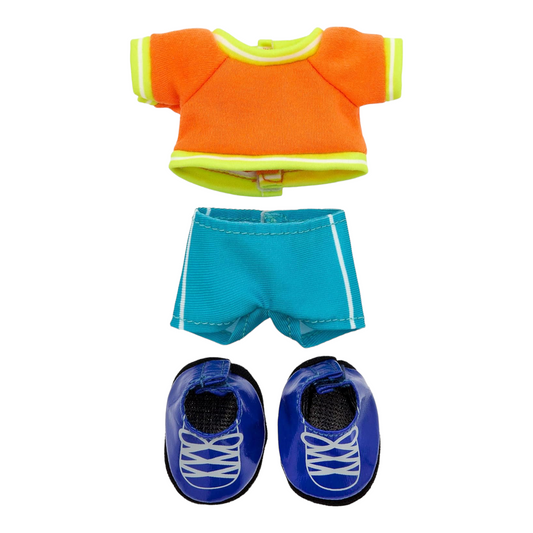 Orange T-Shirt with Bike Shorts and Sneakers nuiMOs Outfit