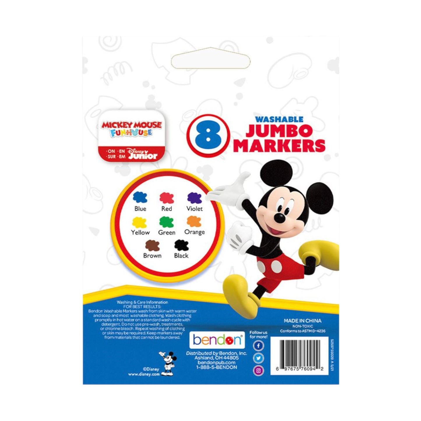 Mickey Mouse Jumbo Markers, 8 Count