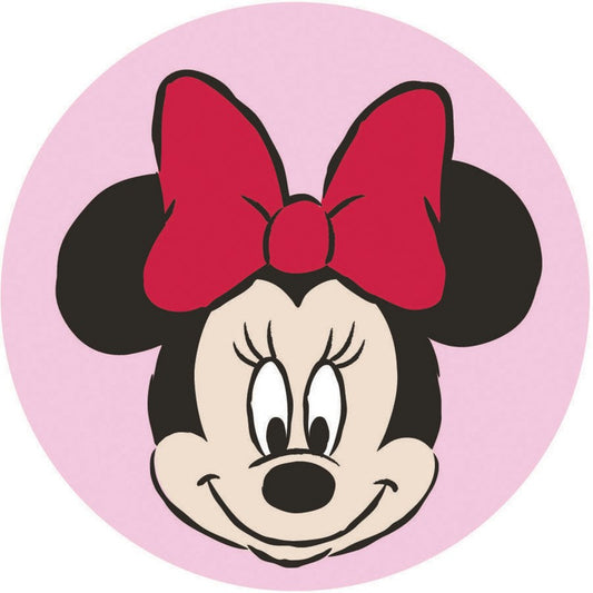 Pink Minnie Mouse Ad-Fab™ Disney Pink Adhesive Fabric 3" Sticker