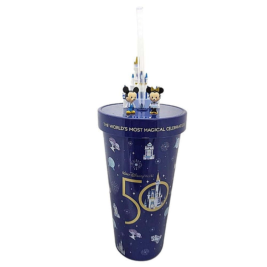 50th Anniversary Mickey And Minnie Disney Tumbler With Straw