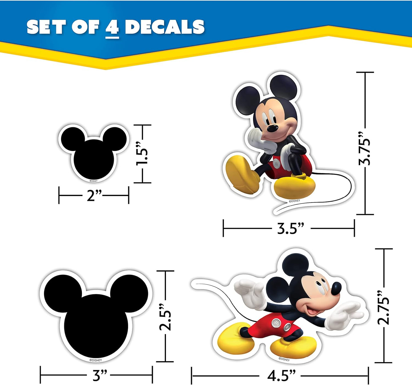 Disney Junior Mickey Mouse Clubhouse Waterproof Decals - Set of 13
