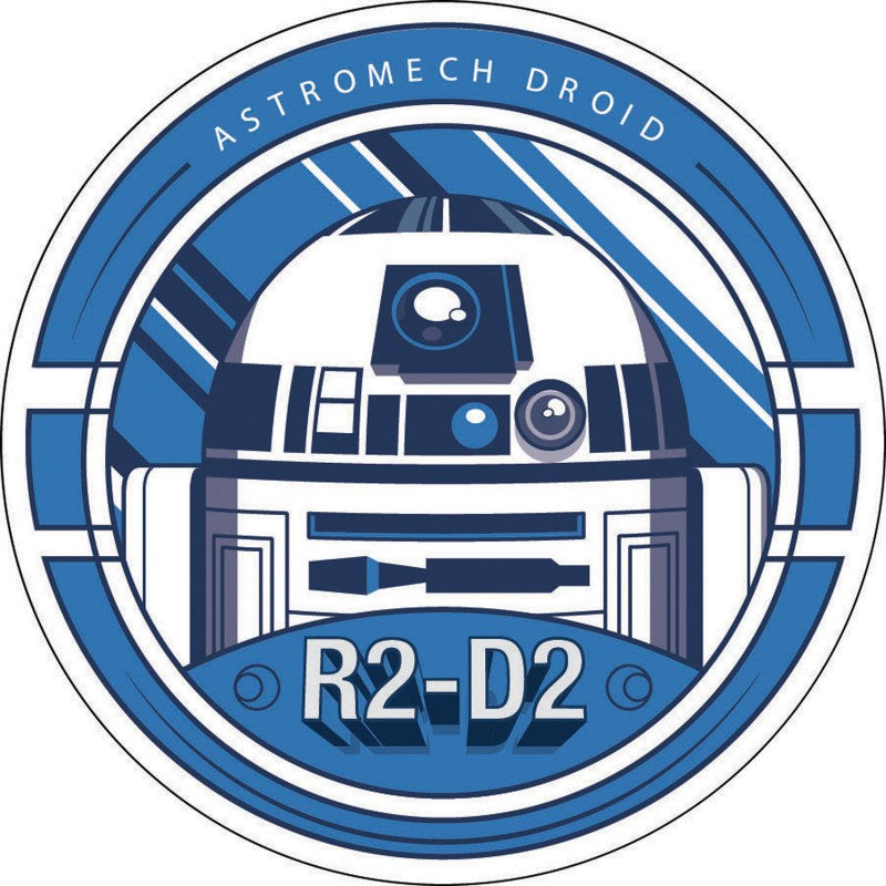 R2-D2 Ad-Fab™ Star Wars Astromech Droid Adhesive Fabric 3" Sticker