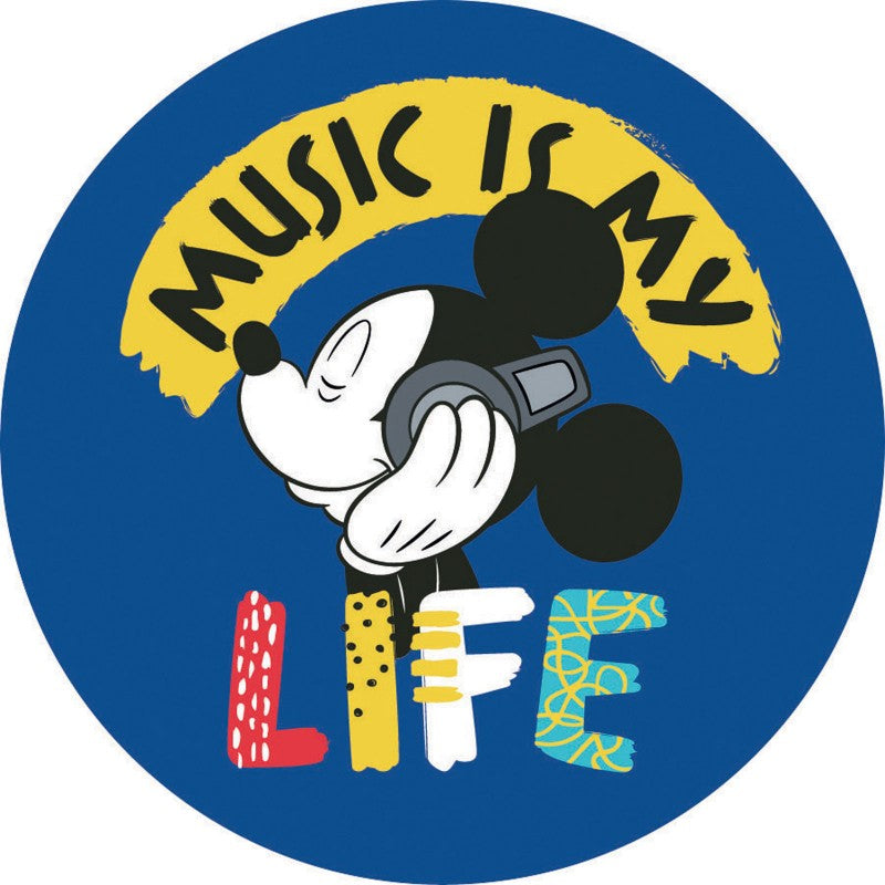 Mickey Mouse Ad-Fab™ Disney Music Adhesive Fabric 3" Sticker - Music is Life