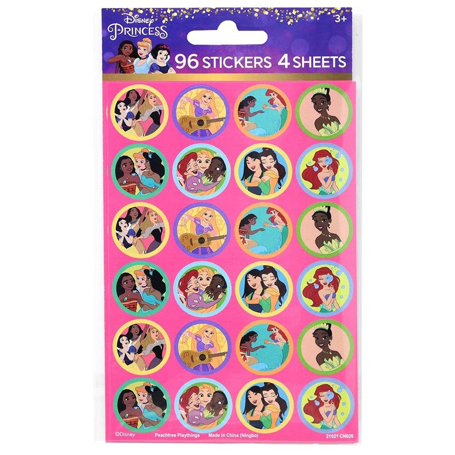 Princess Round Stickers - 96 Stickers