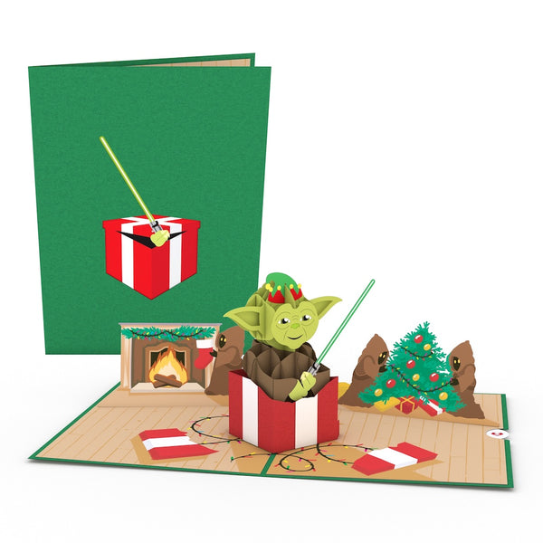 Star Wars Yoda Christmas Present Pop-Up Card