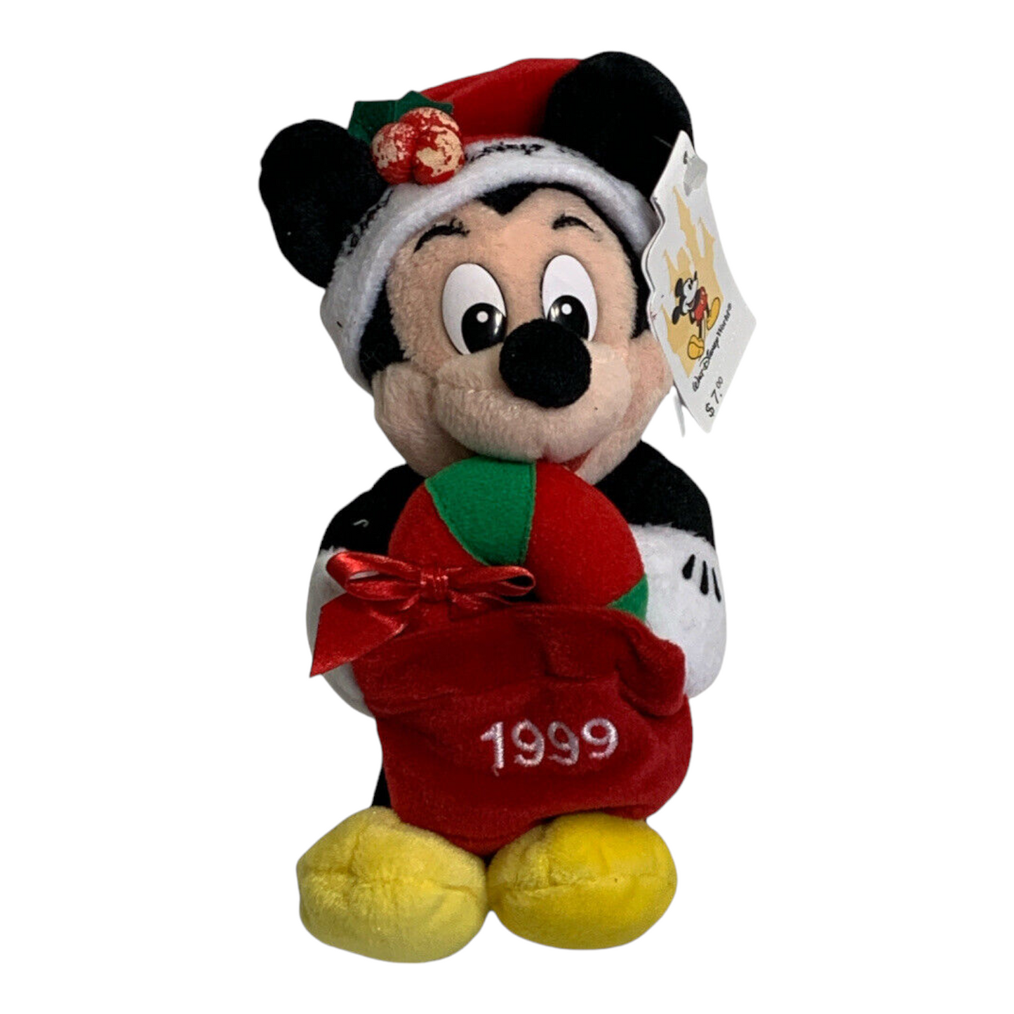 Vintage 1999 Holiday Mickey Mouse Beanie Plush - Limited Edition