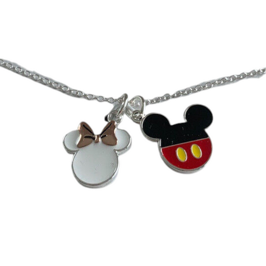 White Minnie and Classic Mickey Dangle Necklace