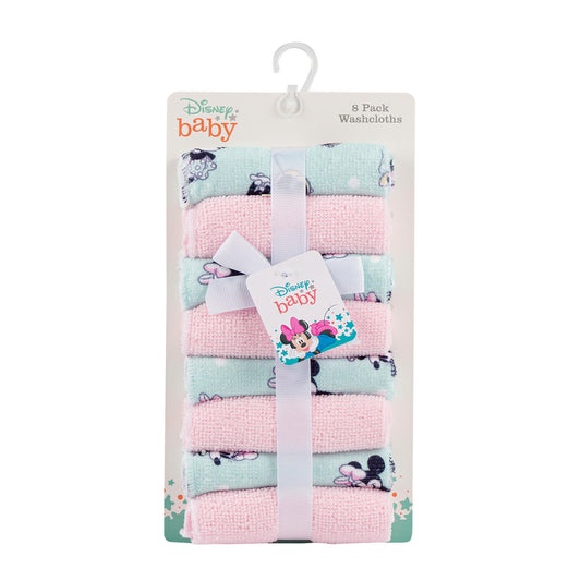 Pink Minnie Mouse 8pk Washcloth Set