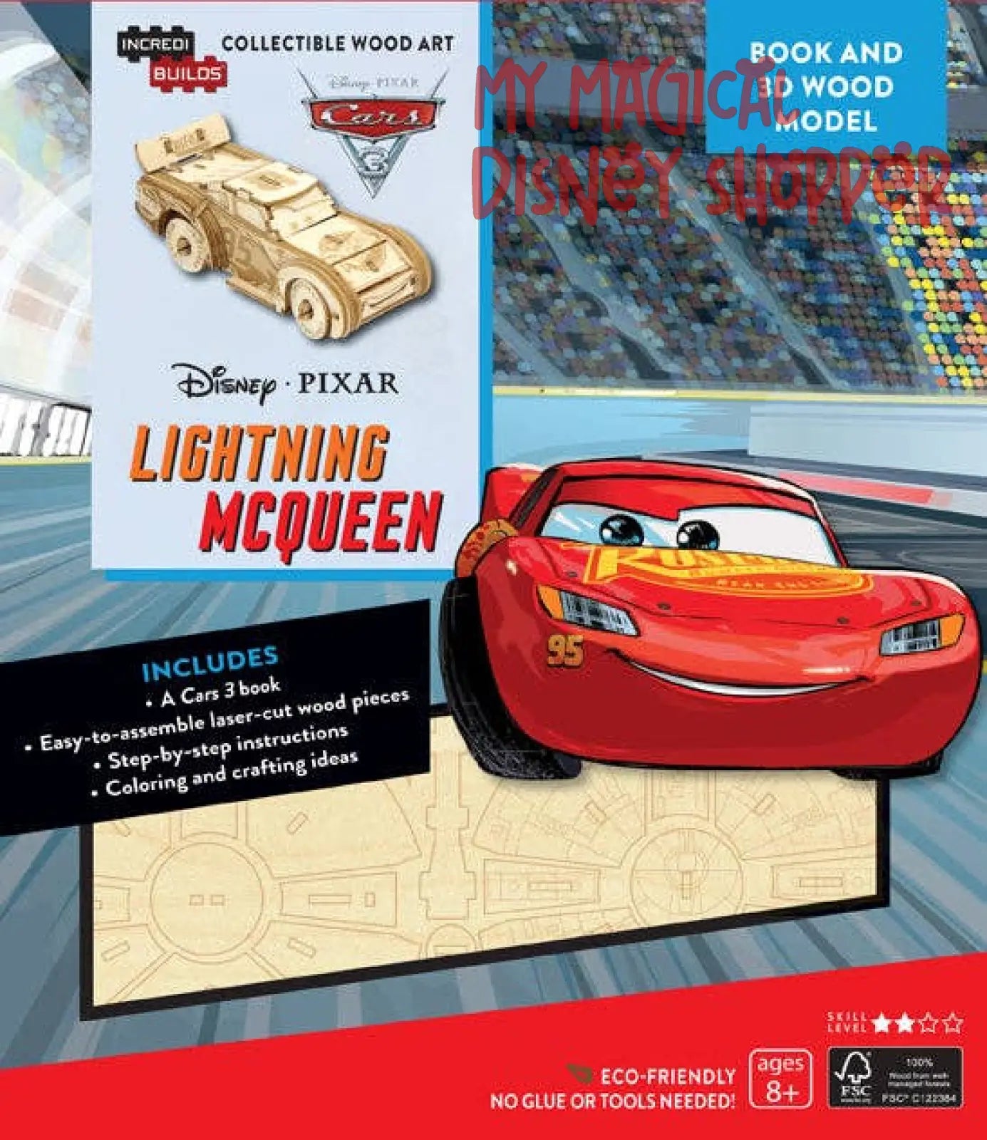 IncrediBuilds: Disney Pixar Cars 3: Lightning McQueen Book and 3D Wood Model