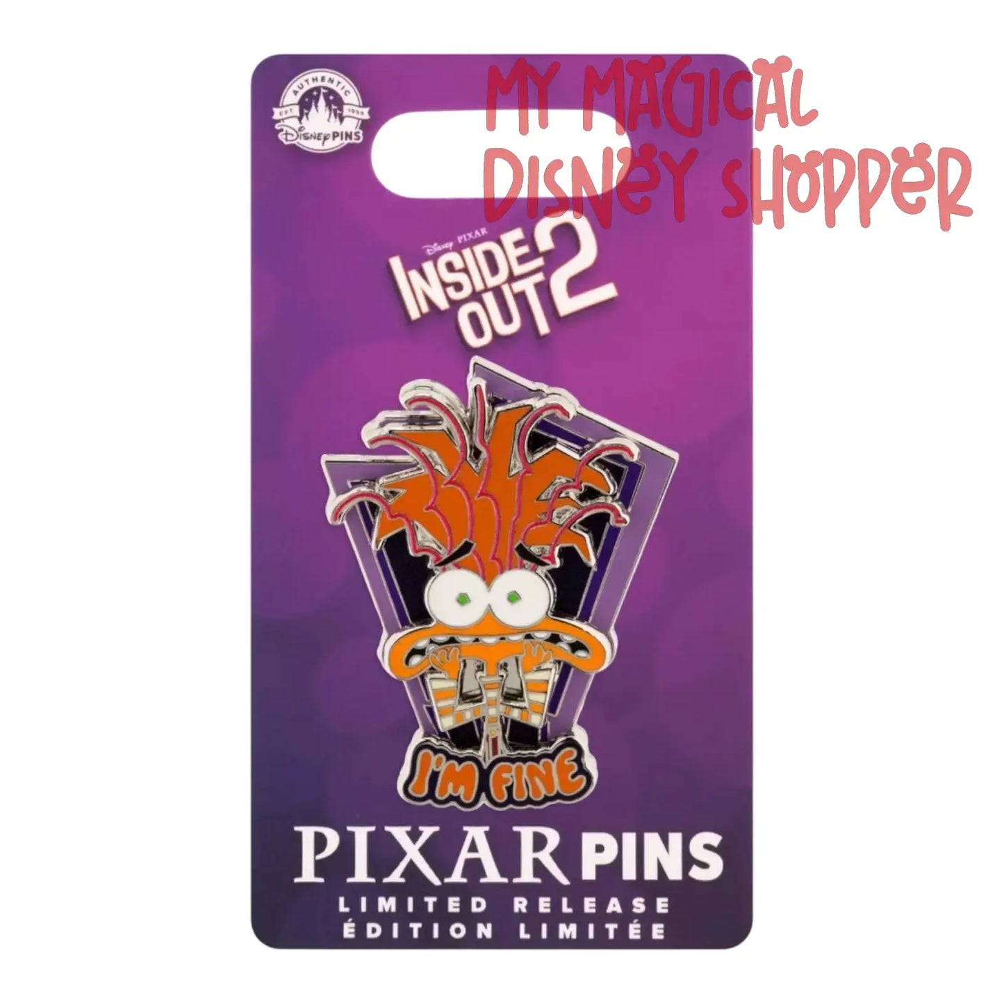 Inside Out 2 Anxiety "I'm Fine" Limited Release Pin