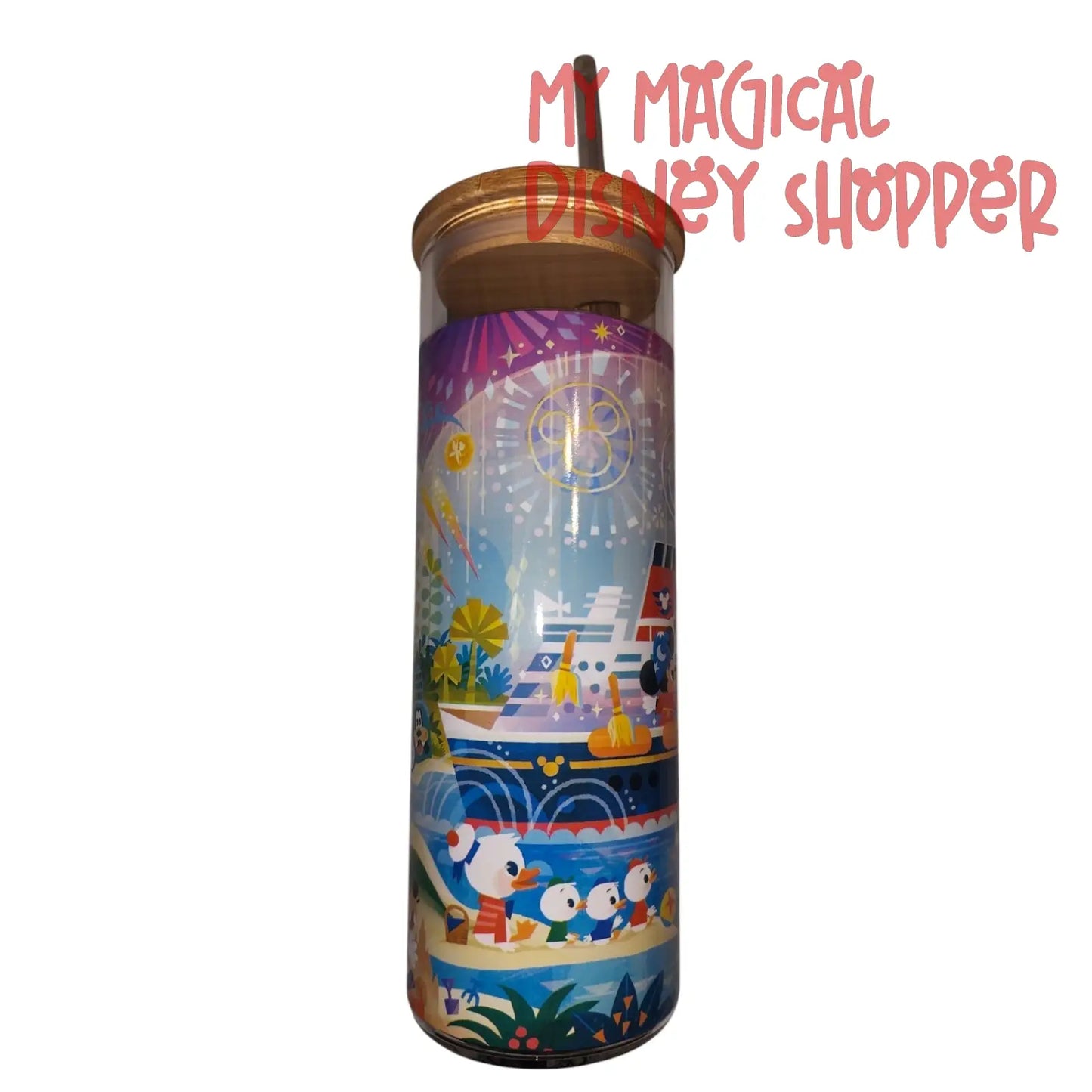 Joey Chou Disney Cruise Line Glass 17 oz Tumbler