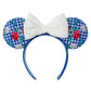 Cottage Floral Gingham With White Eyelet Bow Disney Minnie Ear Headband