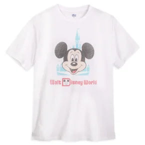 White Mickey Mouse Face Retro T-Shirt for Adults -Walt Disney World 50th Anniversary