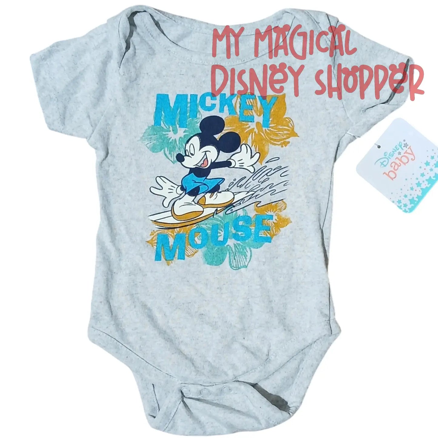 Disney Baby 3 Piece Mickey Surfing Onesies