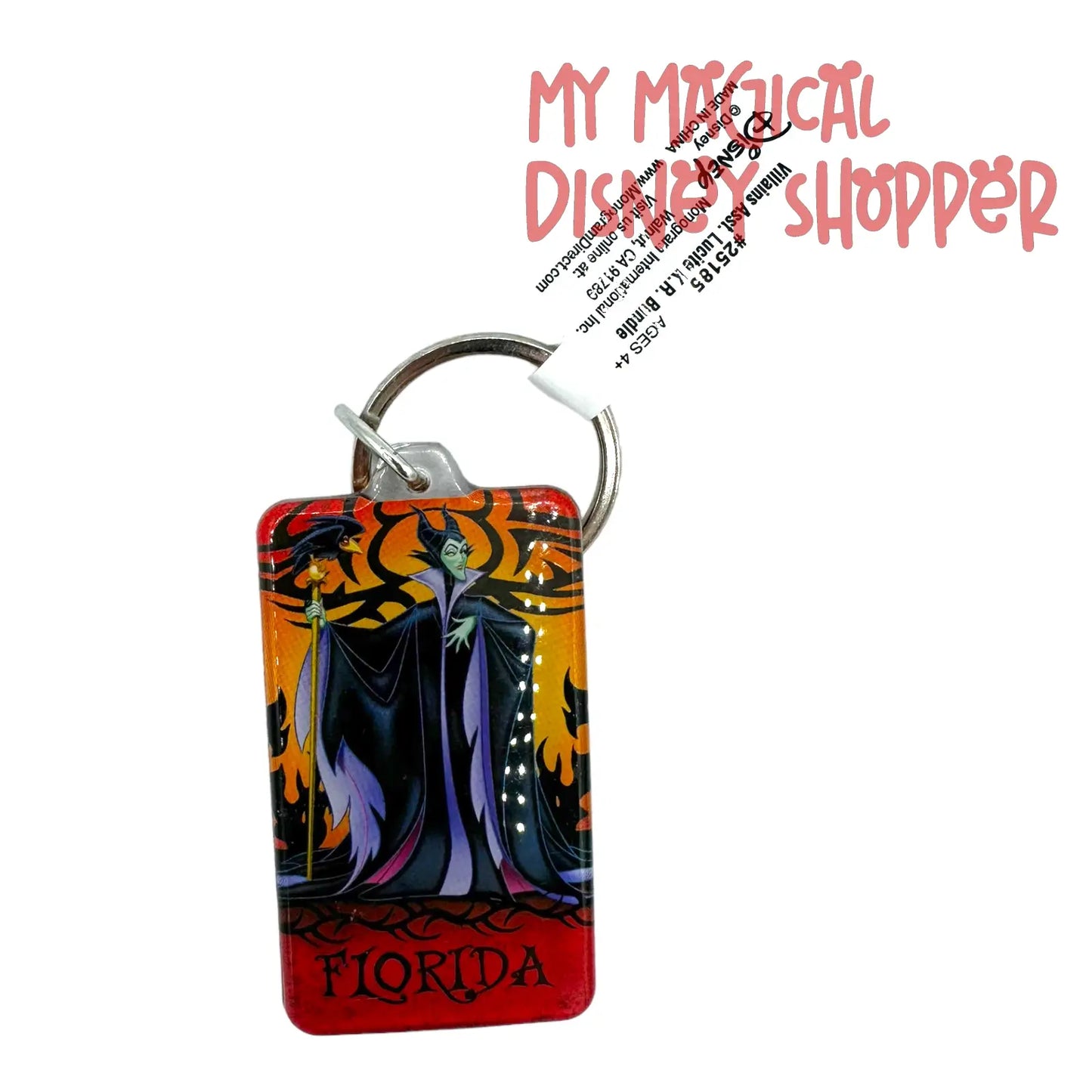 Disney Villains Florida Maleficent Lucite Keychain