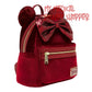 Loungefly Disney Minnie Mouse Velvet Sequined Ears Mini Backpack