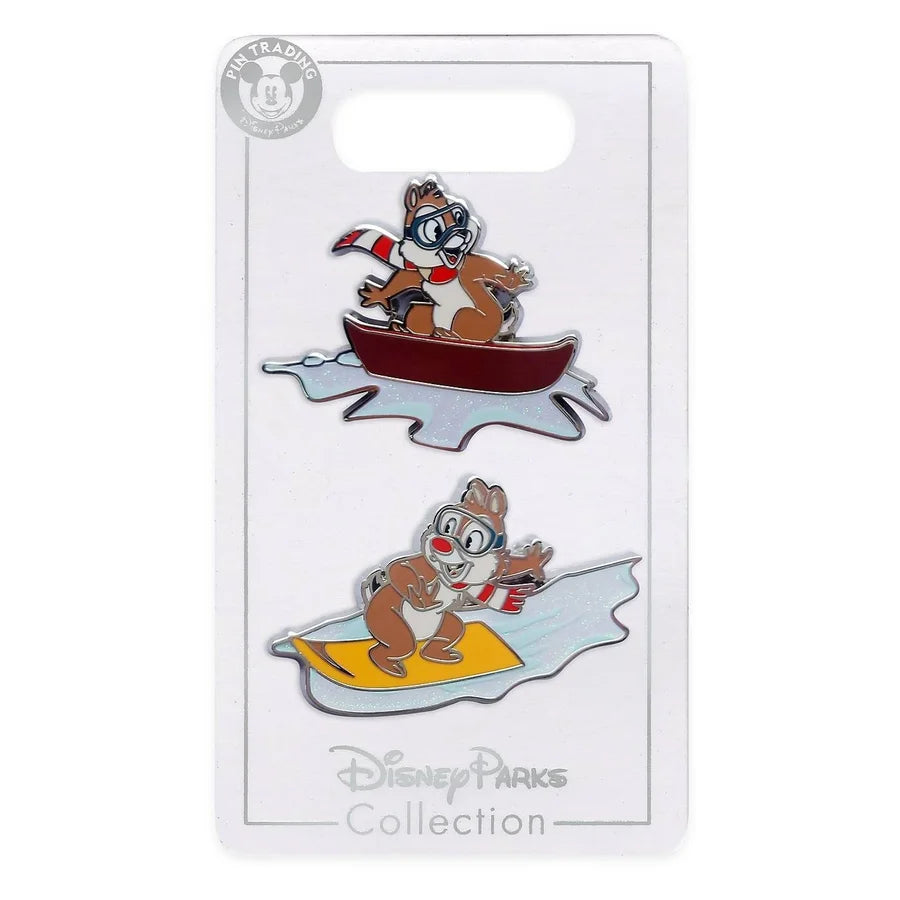 Skiing Chip 'n' Dale Pin Set - Christmas Collection