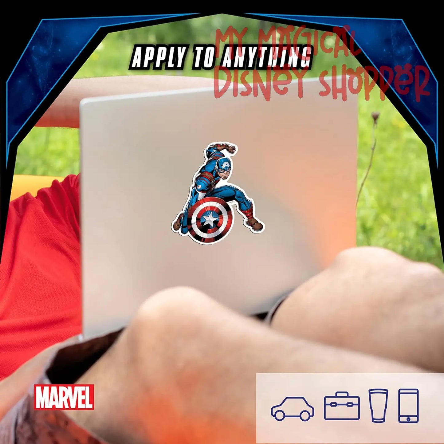 Marvel Captain America Vinyl Waterproof Decals - Set of 3