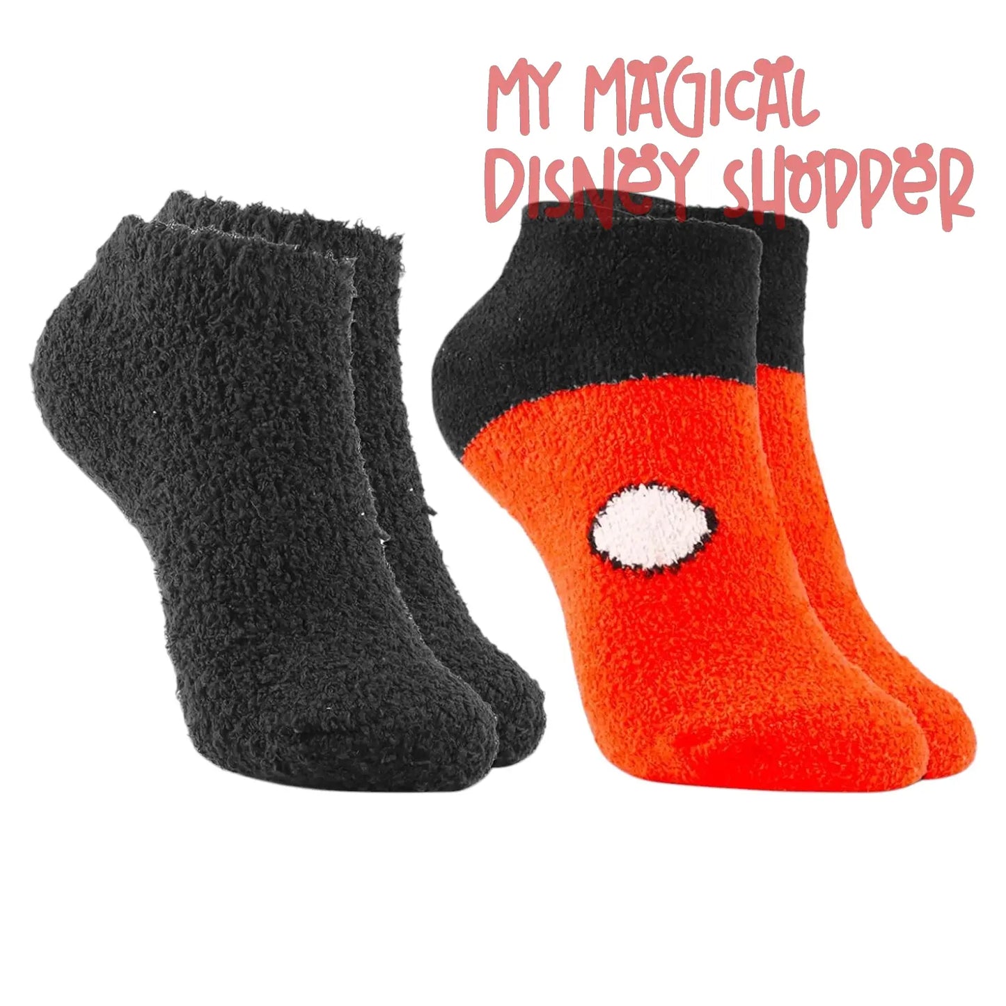 Mickey 2 Pack Cozy Socks - Size 9-11
