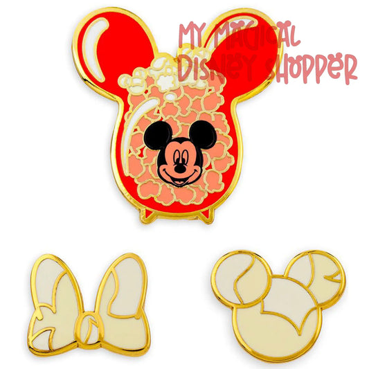 Mickey And Minnie Mouse Popcorn Flair Pin Set
