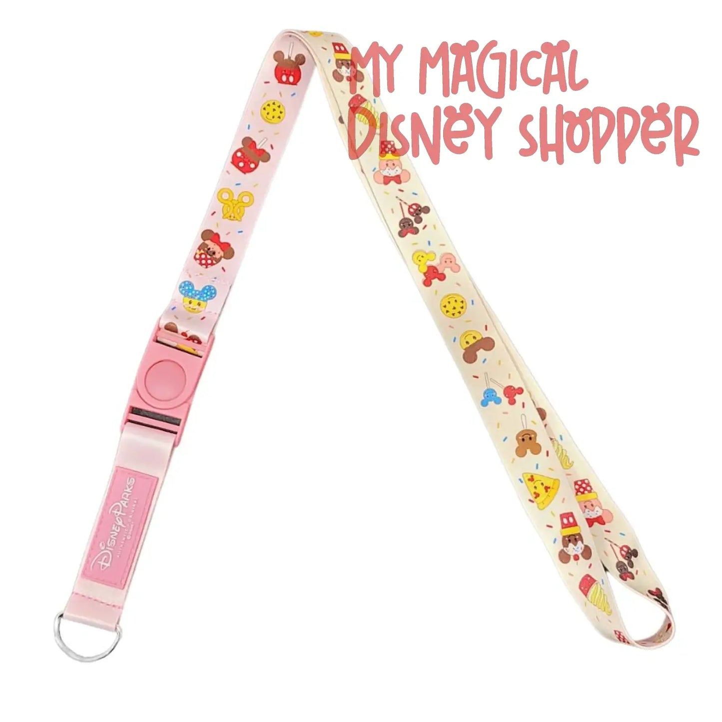 Mickey and Minnie Parks Snacks Disney Pin Trading Lanyard