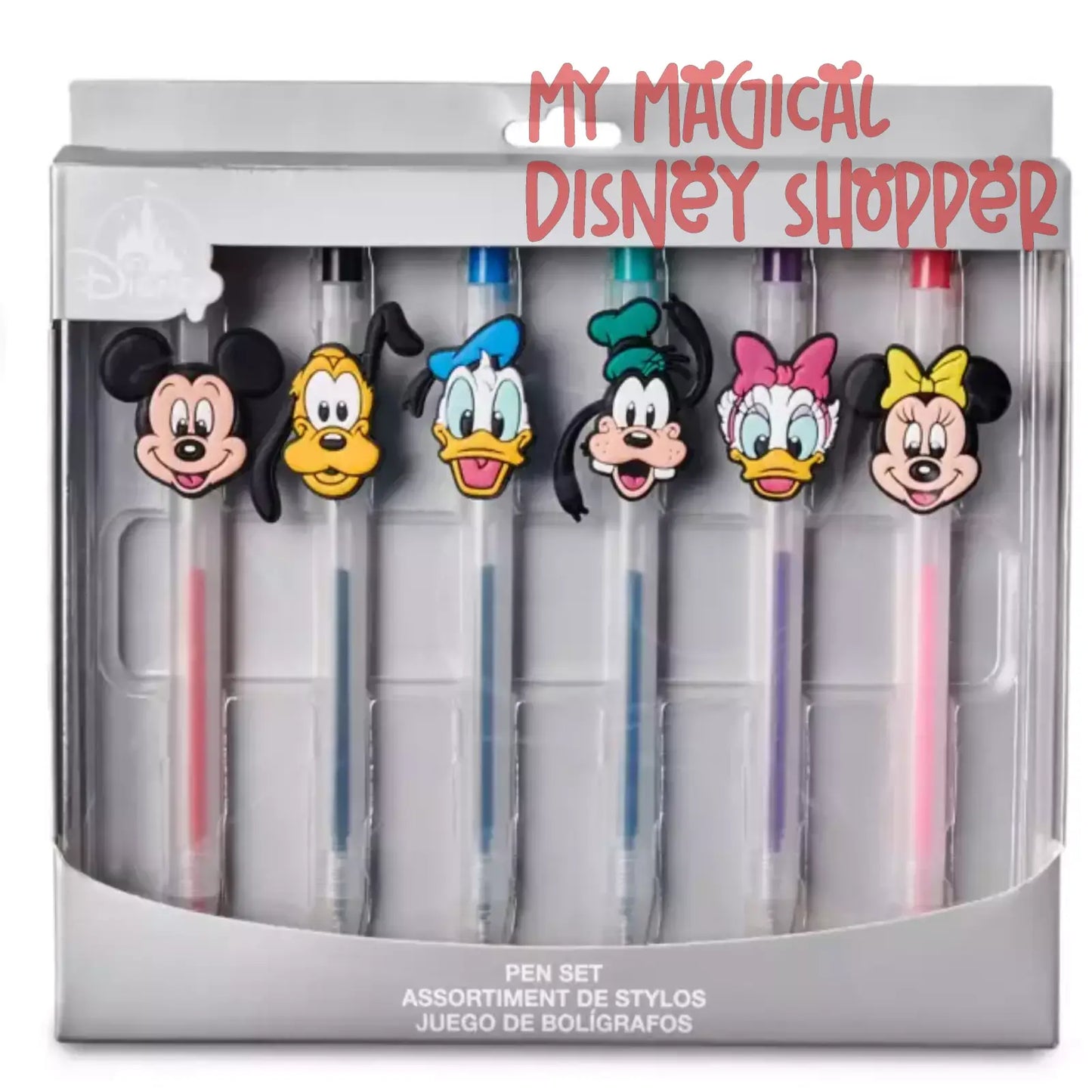 Mickey & Friends 6 Pack Colored Ink Characters Pen Set