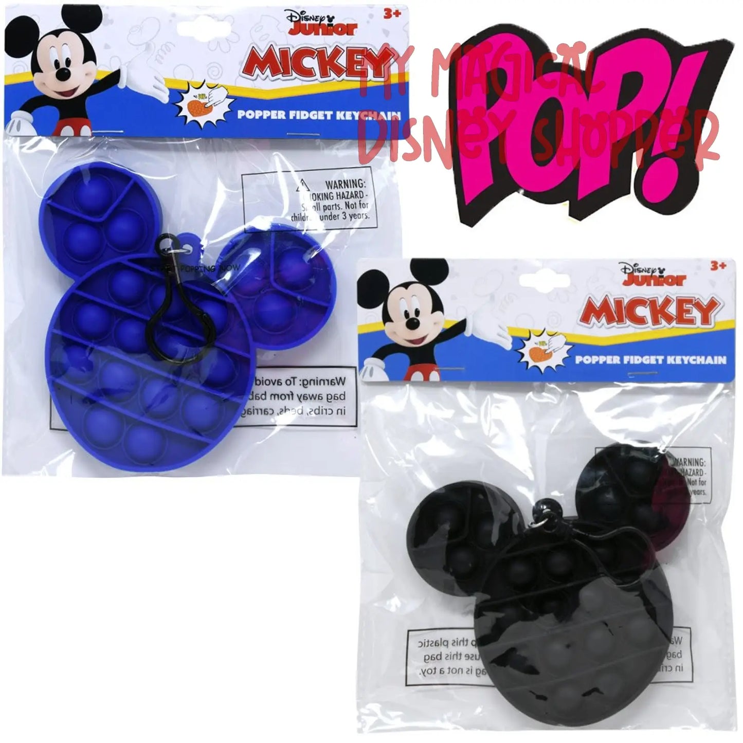 Mickey Head Shaped Pop Fidget Keychain