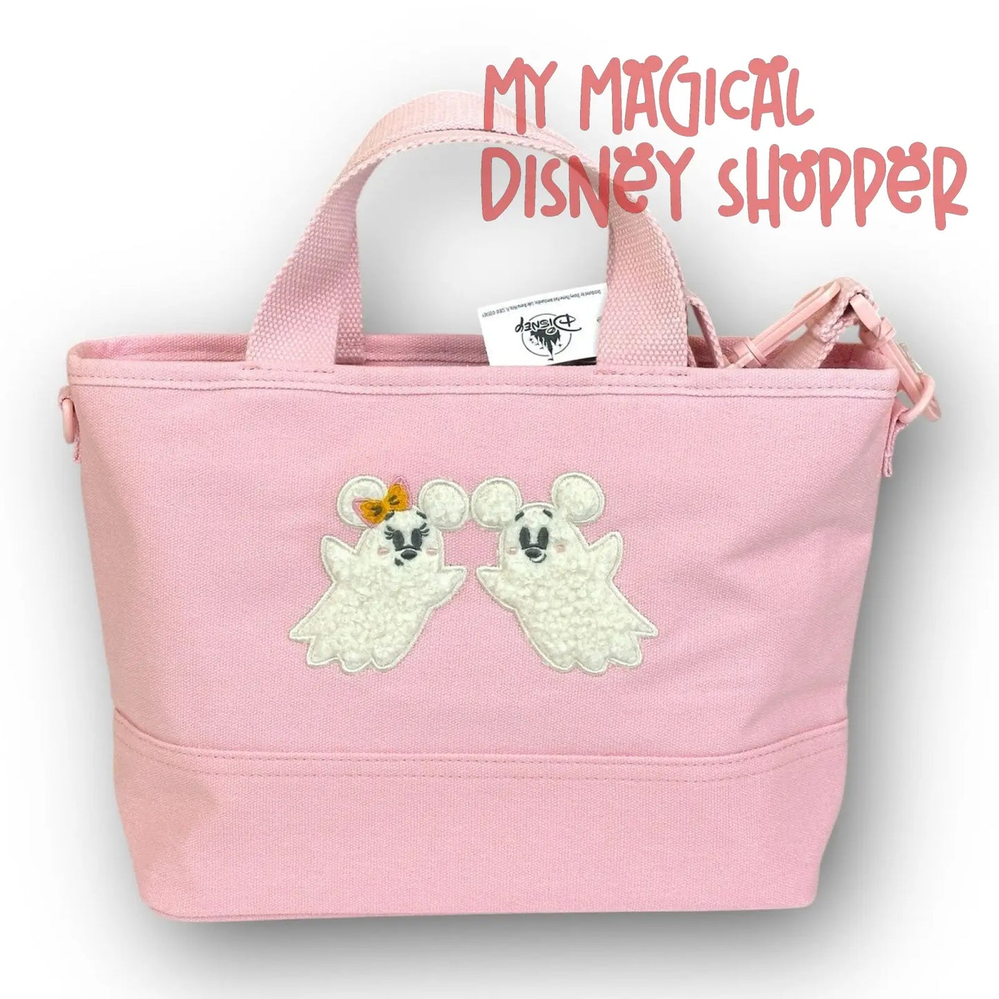 Mickey & Minnie Cutie Ghost Pink Mini Tote Crossbody Bag