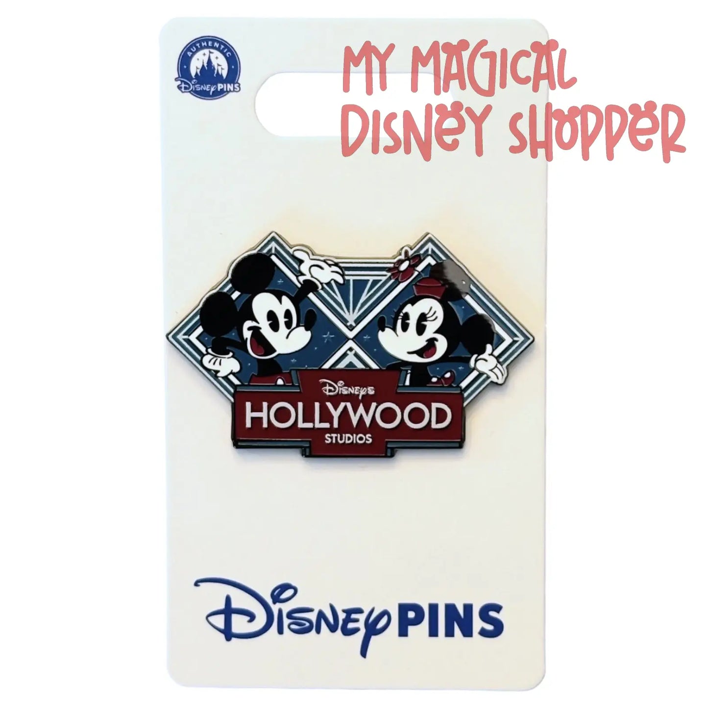 Mickey & Minnie Mouse Art Deco Logo Hollywood Studios Pin