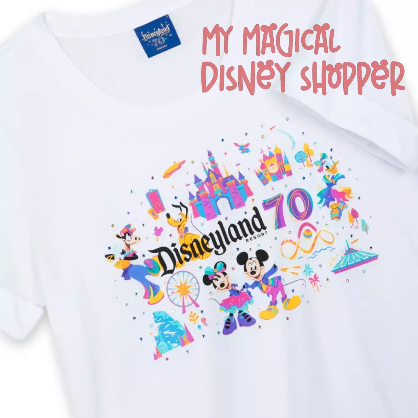 Mickey Mouse and Friends Disneyland 70th Anniversary T-Shirt for Women