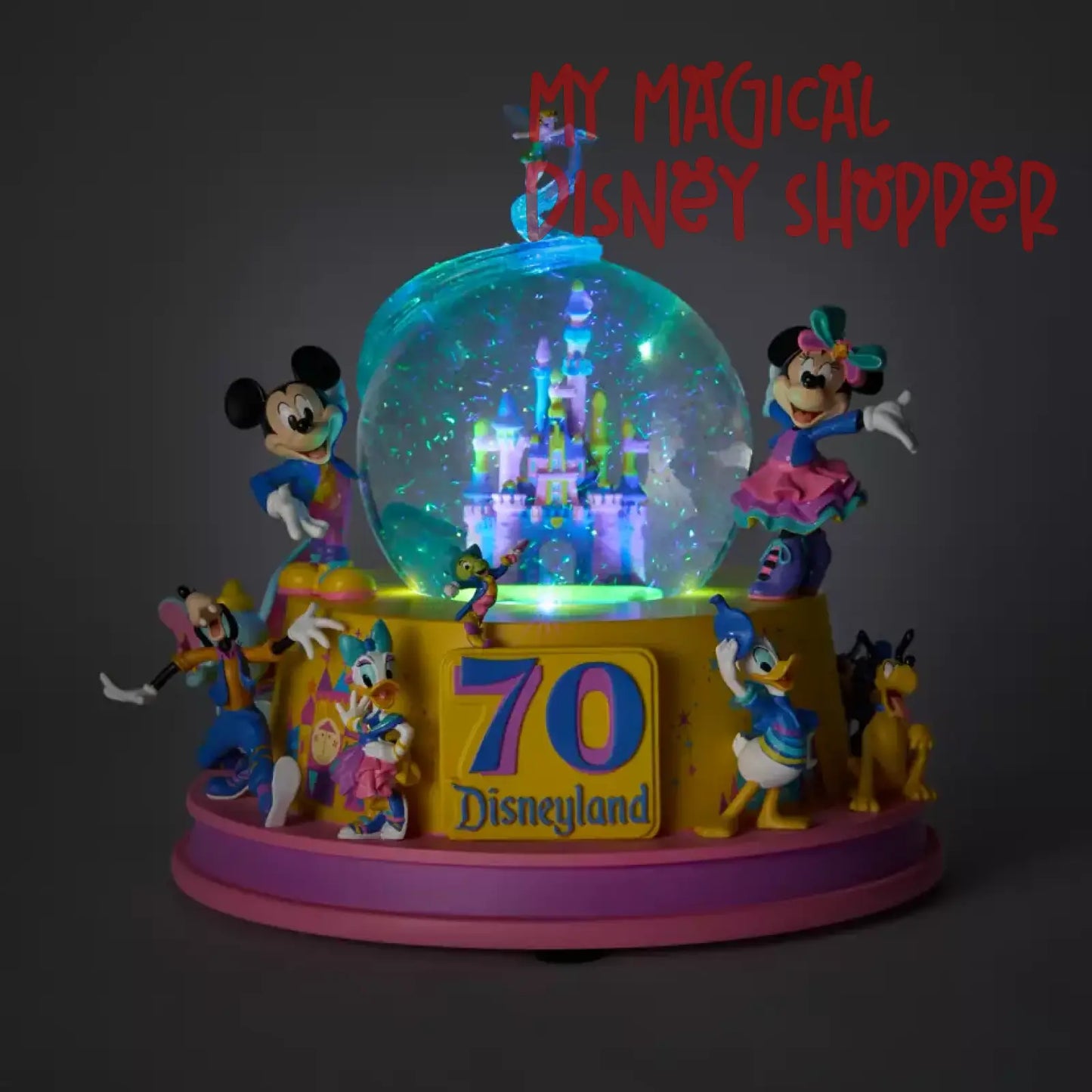 Mickey Mouse and Friends Light-Up Musical Snowglobe – Disneyland 70th Anniversary