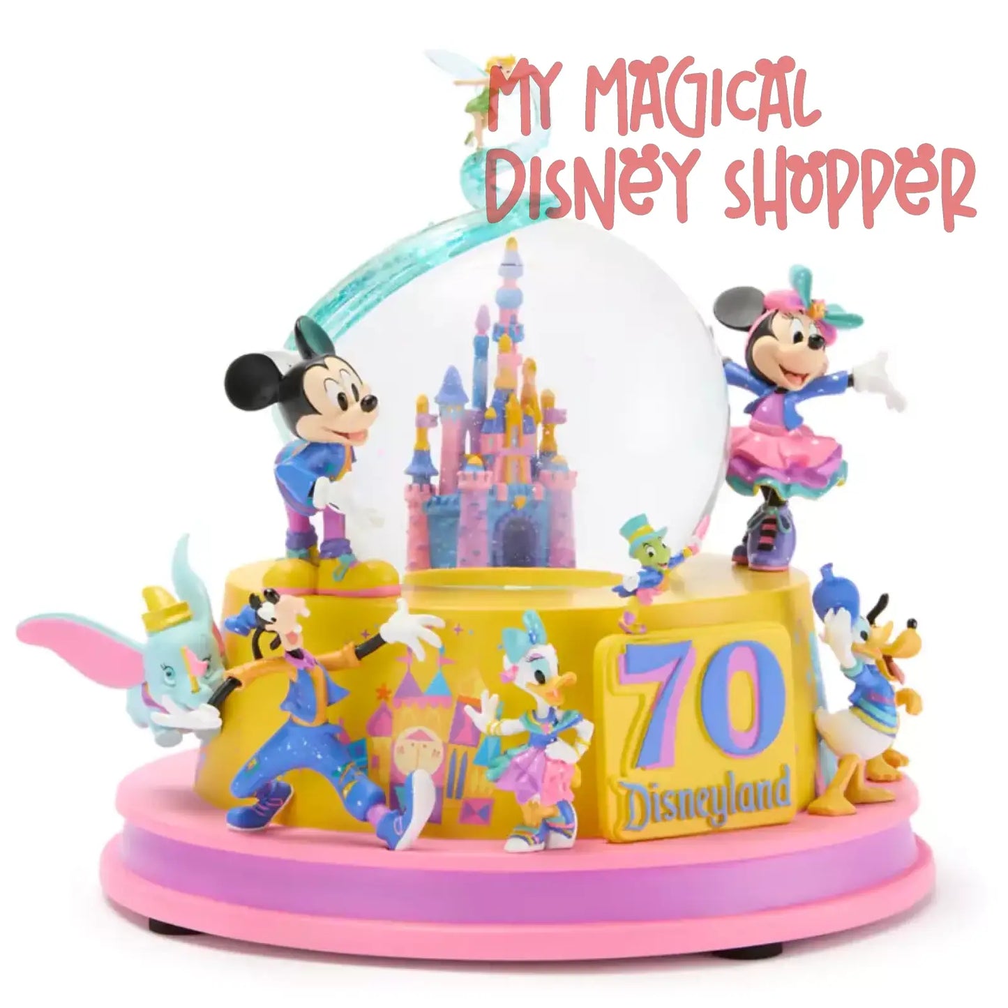 Mickey Mouse and Friends Light-Up Musical Snowglobe – Disneyland 70th Anniversary