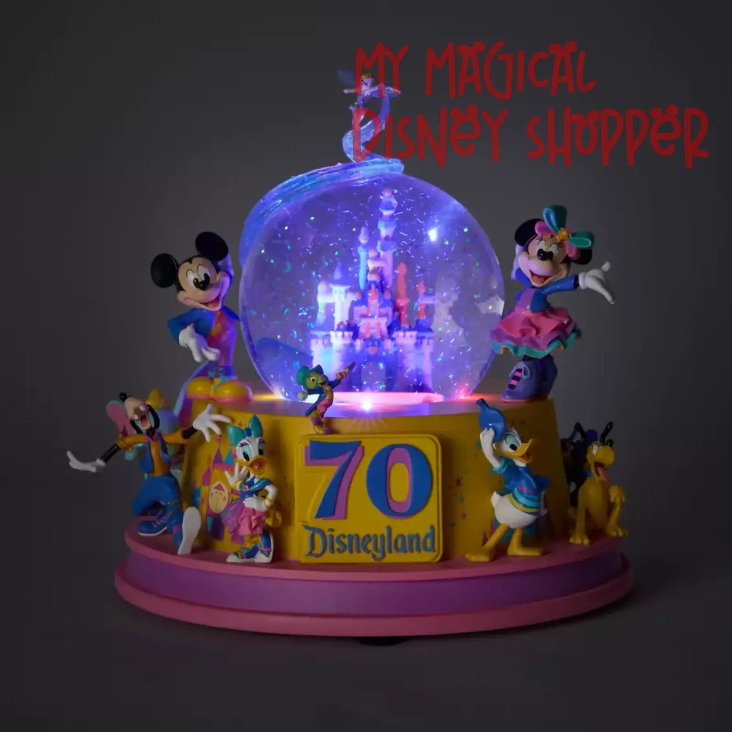 Mickey Mouse and Friends Light-Up Musical Snowglobe – Disneyland 70th Anniversary