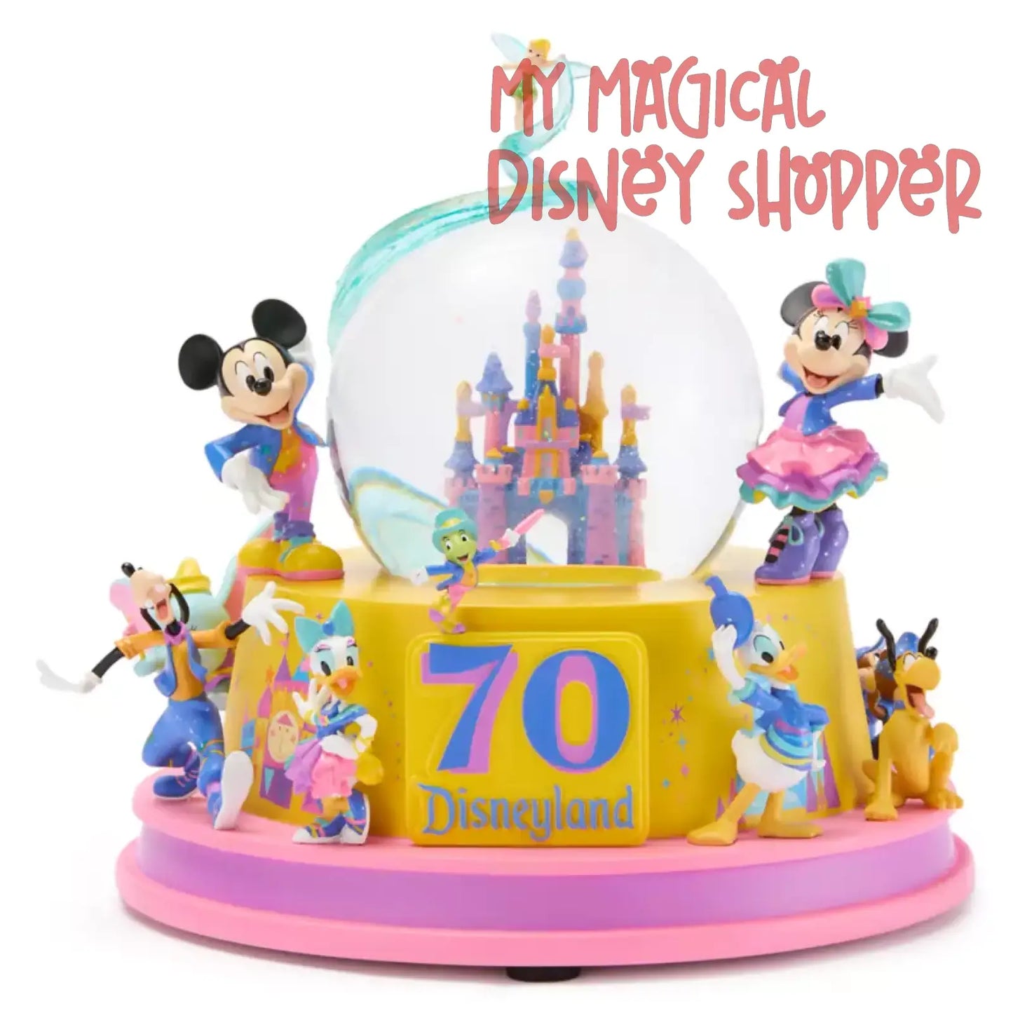 Mickey Mouse and Friends Light-Up Musical Snowglobe – Disneyland 70th Anniversary