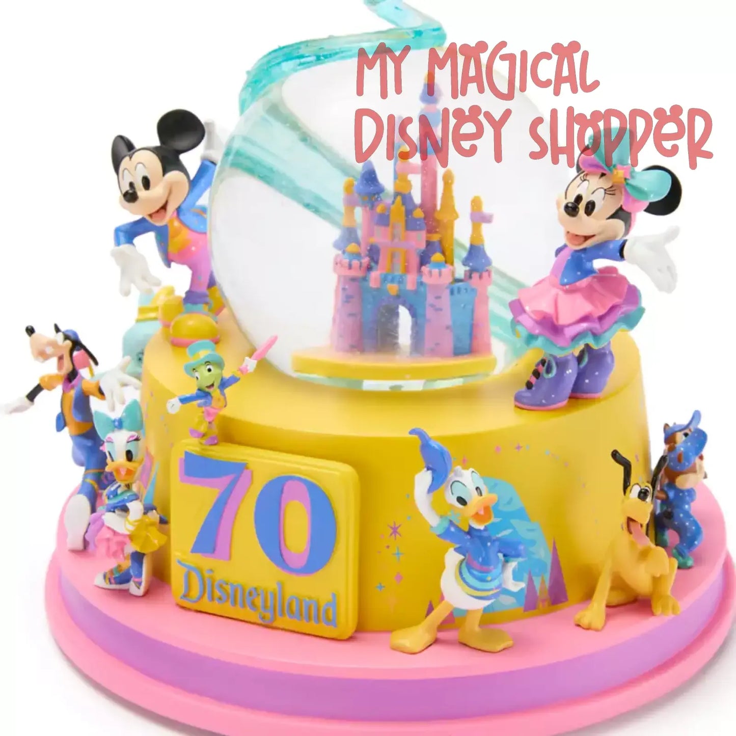 Mickey Mouse and Friends Light-Up Musical Snowglobe – Disneyland 70th Anniversary