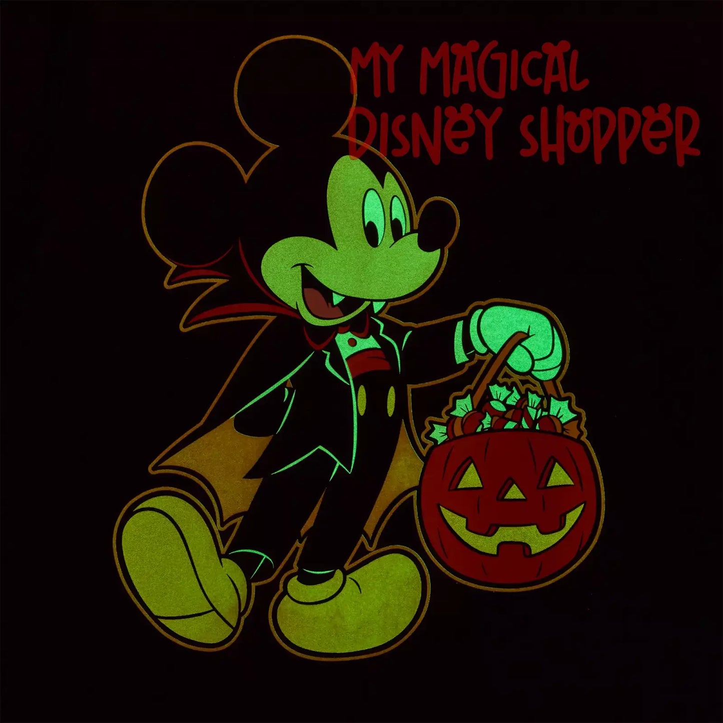 Mickey Mouse Back to Front Glow-in-the-Dark Halloween T-Shirt for Women