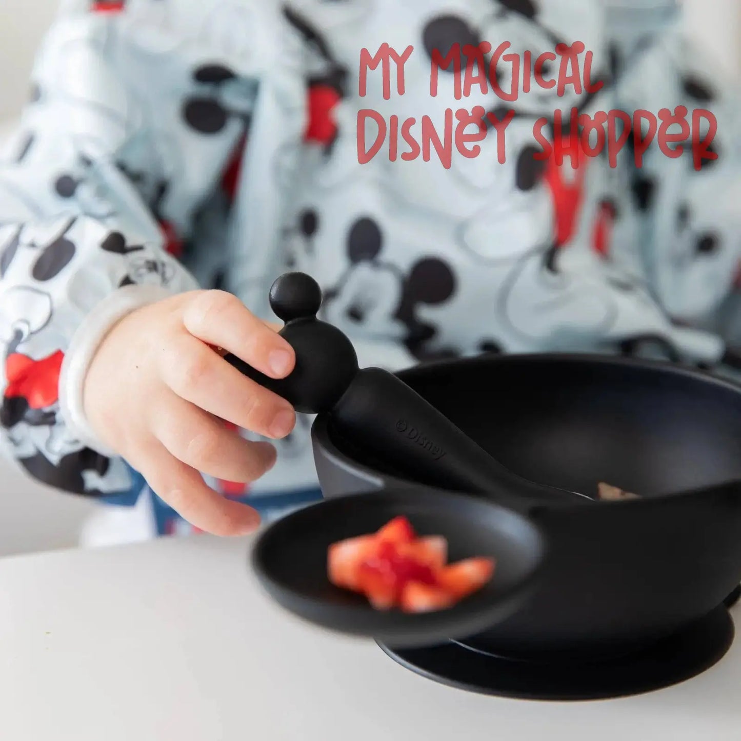 Mickey Mouse Black Silicone First Feeding Set