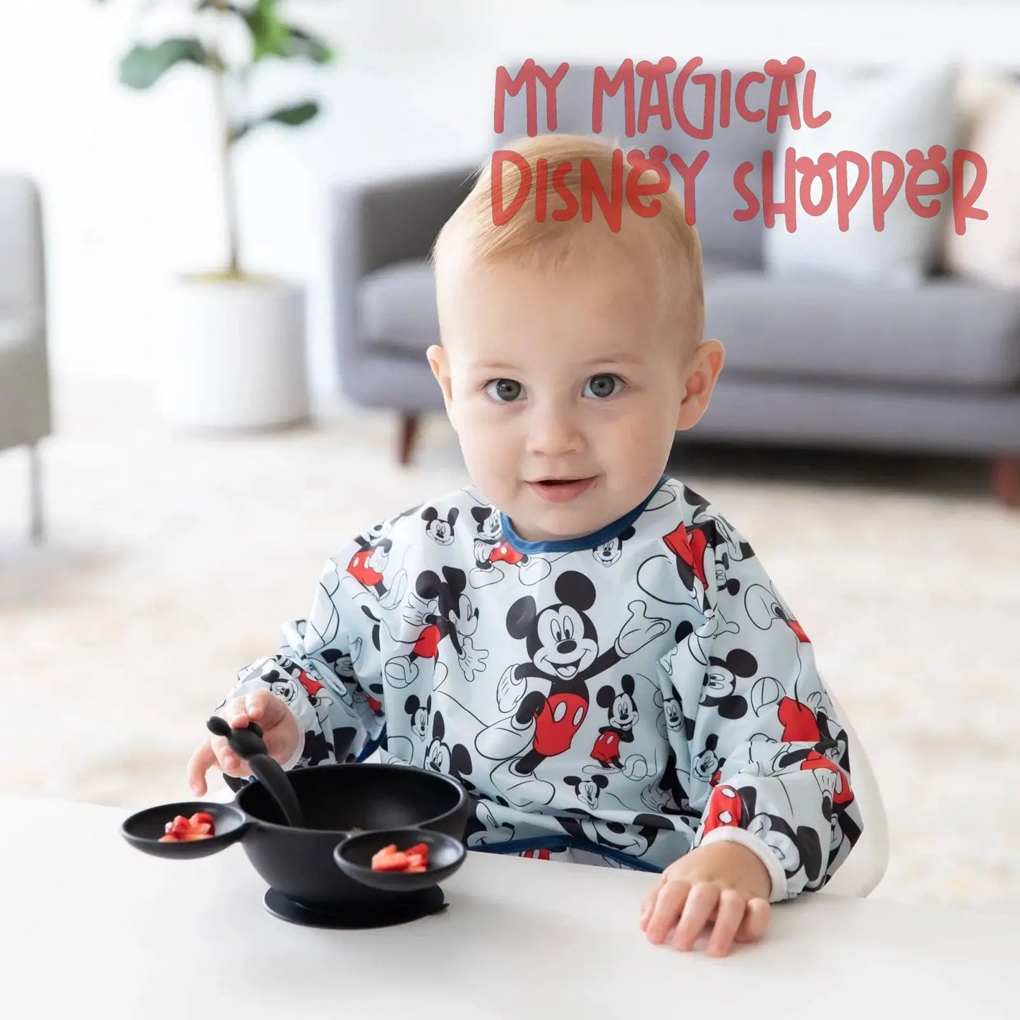 Mickey Mouse Black Silicone First Feeding Set