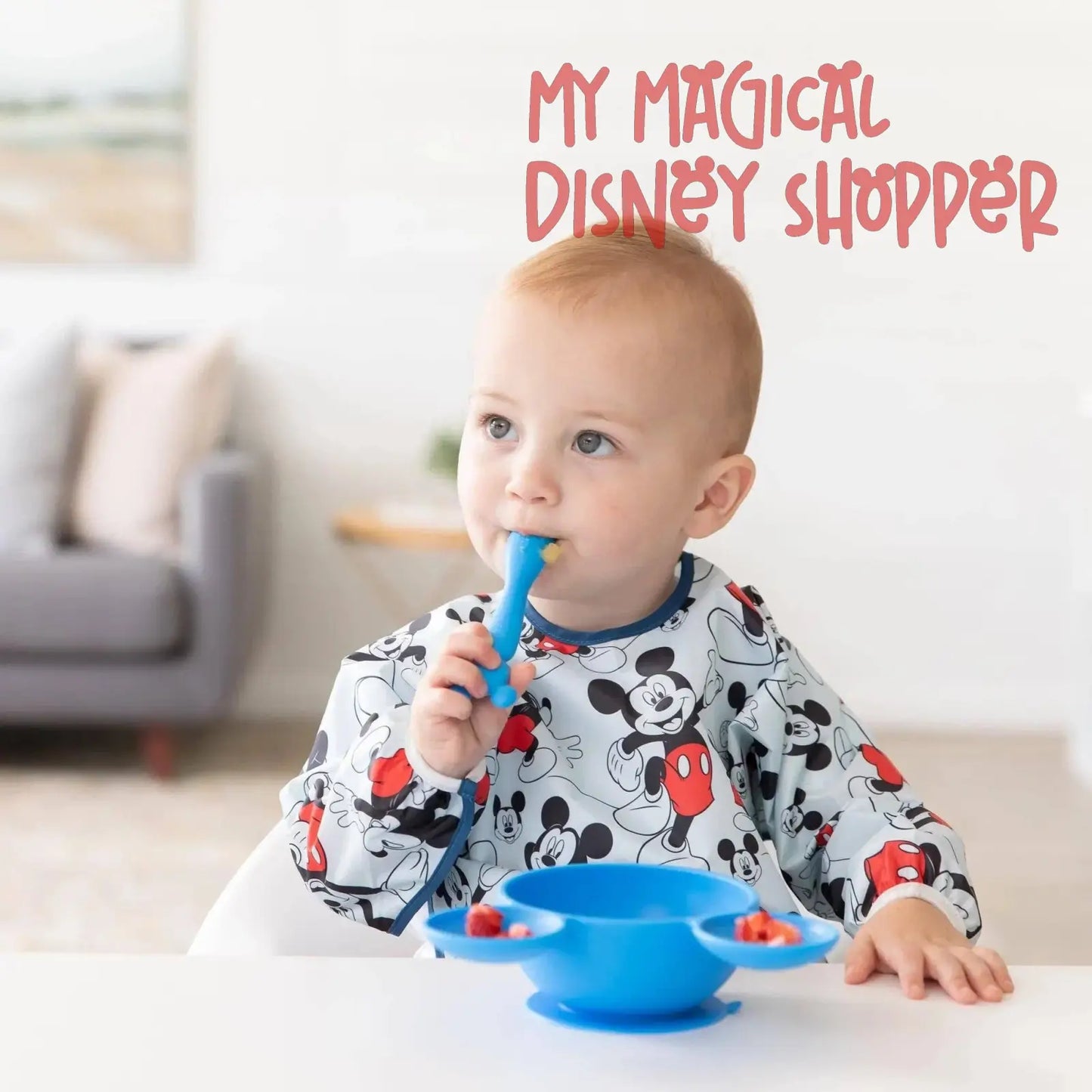 Mickey Mouse Blue Silicone First Feeding Set