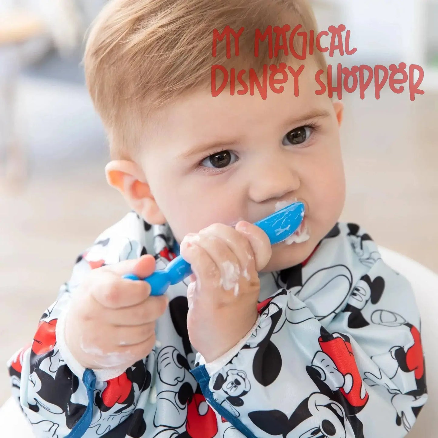 Mickey Mouse Blue Silicone First Feeding Set