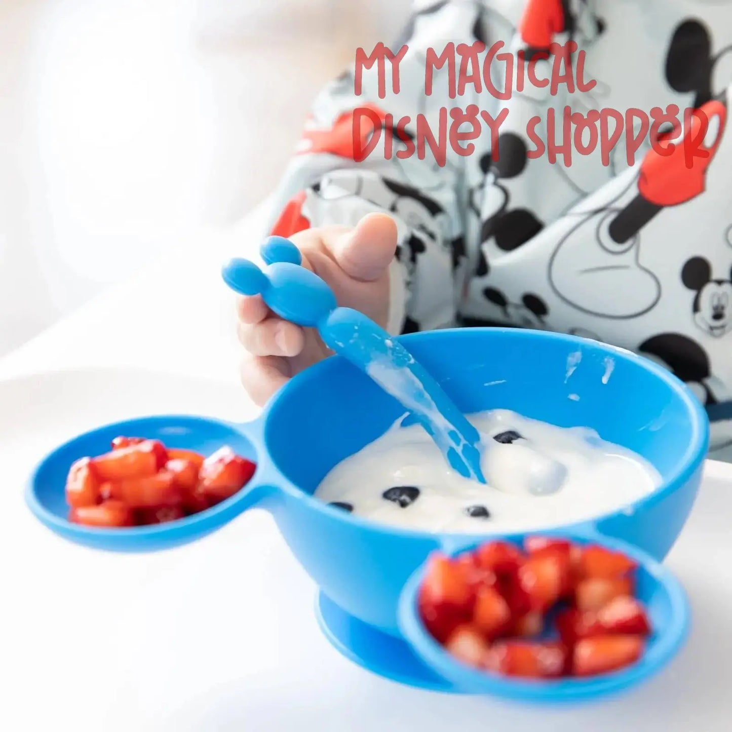 Mickey Mouse Blue Silicone First Feeding Set