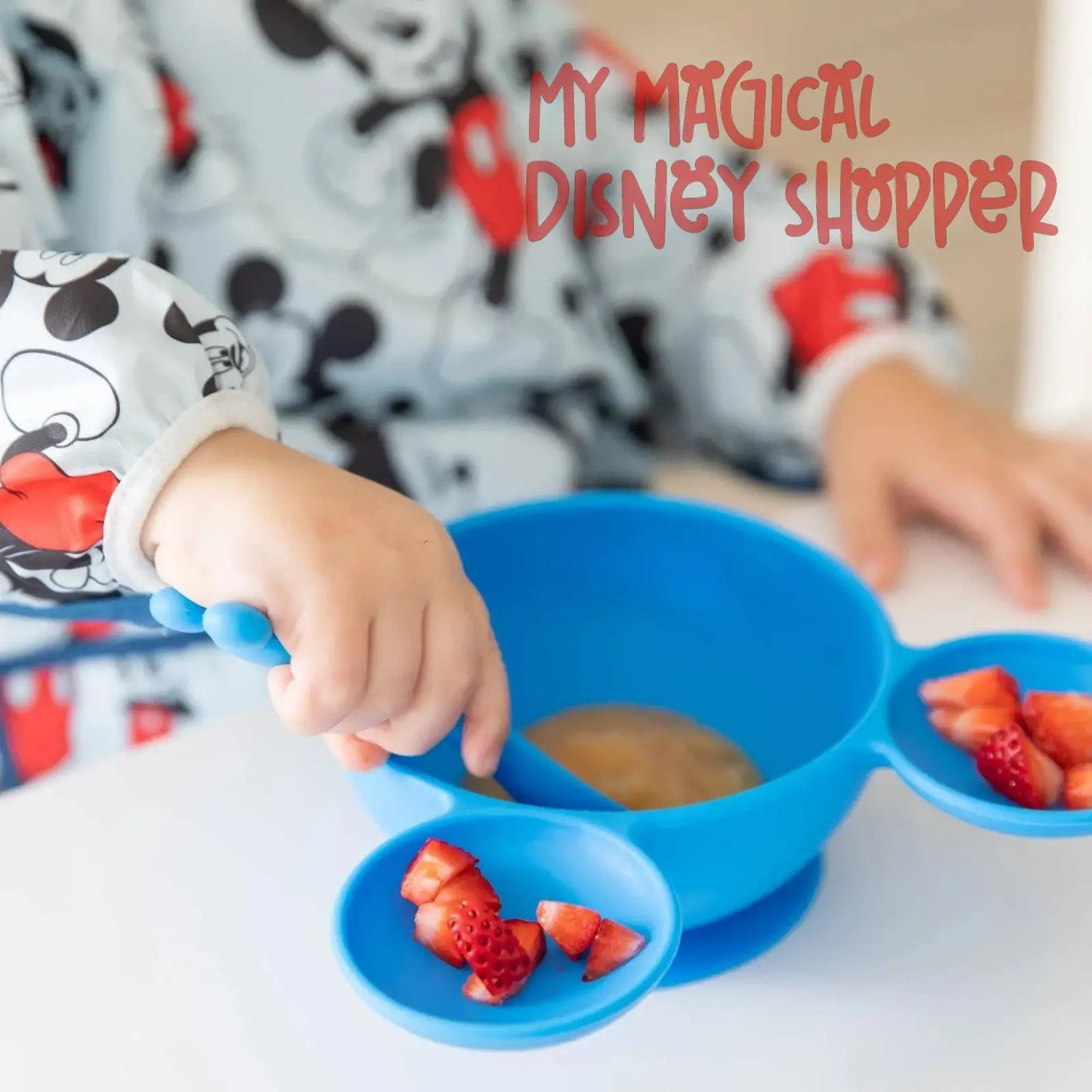 Mickey Mouse Blue Silicone First Feeding Set