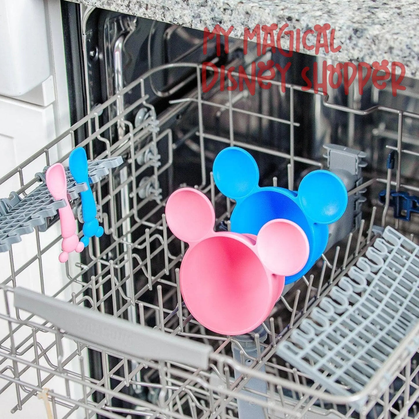 Mickey Mouse Blue Silicone First Feeding Set