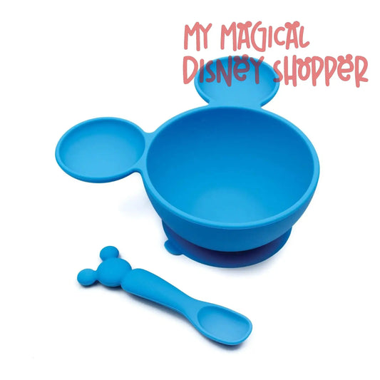 Mickey Mouse Blue Silicone First Feeding Set