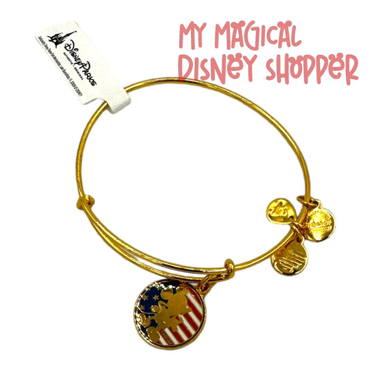 Mickey Mouse Flag Bangle - Gold Disney Alex And Ani Bracelet