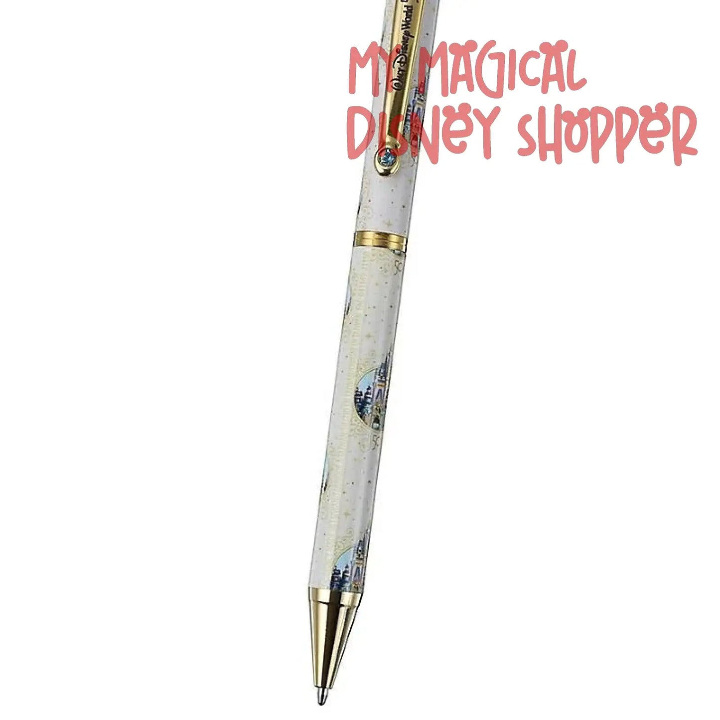 Mickey Mouse Gold Cinderella Castle Deluxe Pen – Walt Disney World 50th Anniversary