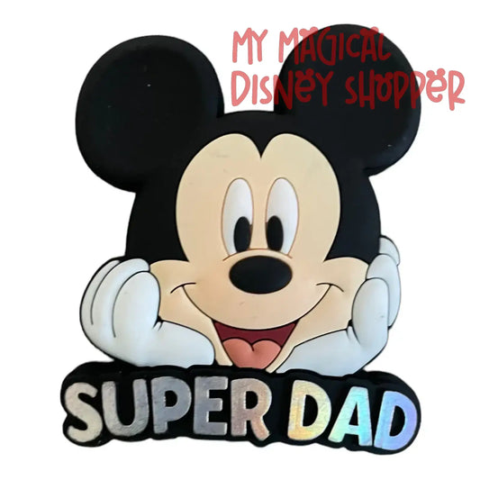 Mickey Mouse Head Super Dad Novelty Magnet