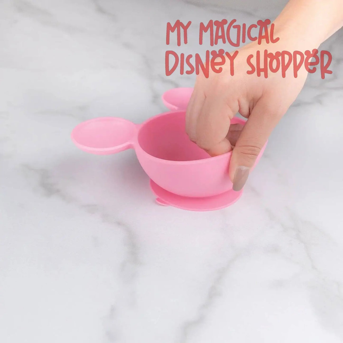 Mickey Mouse Pink Silicone First Feeding Set
